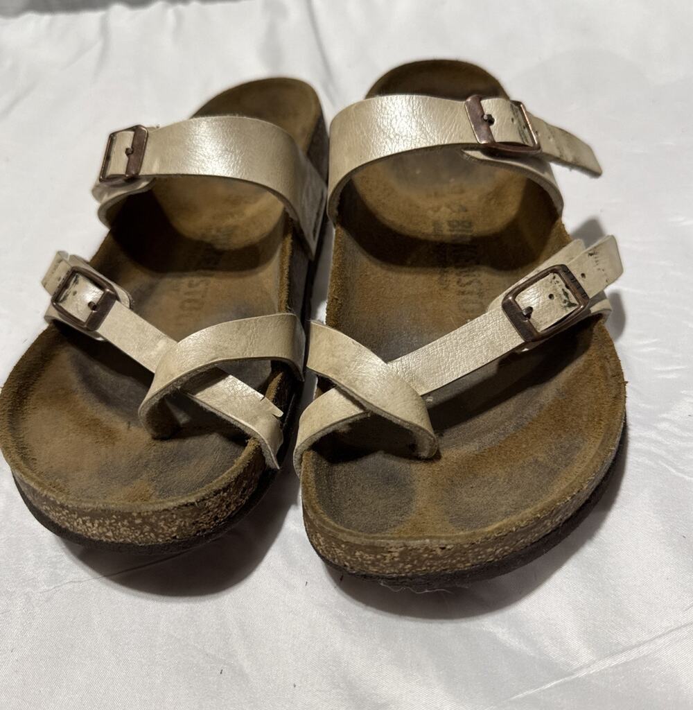 Birkenstock Mayari Birko-Flor Graceful Pearl White Sandals Size 37